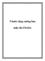 5 bước tăng cường bảo mật cho Firefox docx