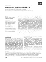 Báo cáo khoa học: Metabonomics in pharmaceutical R & D doc