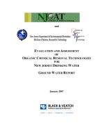 EVALUATION AND ASSESSMENT OF ORGANIC CHEMICAL REMOVAL TECHNOLOGIES FOR NEW JERSEY DRINKING WATER GROUND WATER REPORT pptx
