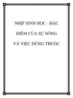 NHỊP SINH HỌC - ÐẶC ÐIỂM CỦA SỰ SỐNG VÀ VIỆC DÙNG THUỐC pdf