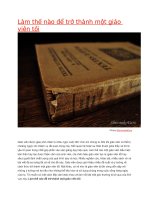 làm thế nào để trở thành một giáo viên tồi