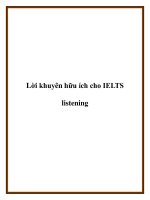 Lời khuyên hữu ích cho IELTS listening doc