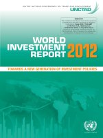 WORLD INVESTMENT REPORT 2012 Towards a New GeNeraTioN of iNvesTmeNT Policies potx