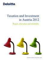 TAXATION AND INVESTMENT IN AUSTRIA 2012: REACH, RELEVANCE AND RELIABILITY pot