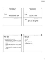 bài giảng bảng cân đối kế toán - đại học mở tp hồ chí minh