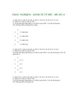 TRẮC NGHIỆM – KINH TẾ VĨ MÔ – ĐỀ SỐ 11 potx