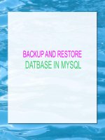BACKUP AND RESTORE DATBASE IN MYSQL pot