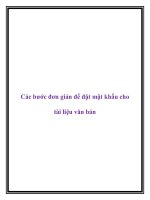 Các bước đơn giản để đặt mật khẩu cho tài liệu văn bản potx