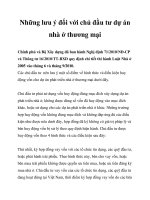 Những lưu ý đối với chủ đầu tư dự án nhà ở thương mại pot