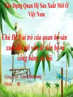 chủ đề vai trò của quan hệ sản xuất đối với vấn đề tiến bộ và công bằng xã hội