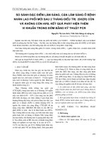 So sánh đặc điểm lâm sàng, cận lâm sàng ở bệnh nhân lao phổi mới sau 2 tháng điều trị (SHZR) còn và không còn AFB, kết quả phát hiện thêm vi khuẩn trong đờm bằng kỹ thuật PCR potx