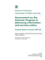 Government on the Internet: Progress in delivering information and services online pot