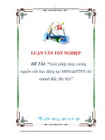 luận văn:Giải pháp tăng cường nguồn vốn huy động tại NHNo&PTNT chi nhánh Bắc Hà Nội potx