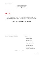 Đề tài: QUAN TRẮC CHẤT LƯỢNG NƯƠC MƯA TẠI THÀNH PHỐ HỒ CHÍ MINH pot