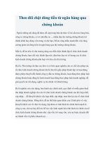 Theo dõi chặt dòng tiền từ ngân hàng qua chứng khoán potx