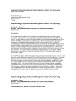 MOVING TOWARDS REPRODUCTIVE HEALTH: ISSUES AND EVIDENCE pot