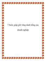 7 bước giúp giữ vững danh tiếng của doanh nghiệp docx