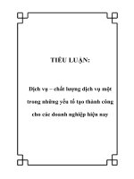 TIỂU LUẬN: Dịch vụ – chất lượng dịch vụ một trong những yếu tố tạo thành công cho các doanh nghiệp hiện nay potx
