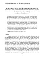 ĐÁNH GIÁ KHẢ NĂNG XỬ LÝ NƯỚC THẢI NUÔI TRỒNG THỦY SẢN NƯỚC LỢ CỦA BỂ LỌC SINH HỌC HIẾU KHÍ CÓ LỚP ĐỆM NGẬP NƯỚC potx