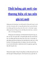 Thổi luồng gió mới vào thương hiệu cũ tạo nên giá trị mới potx