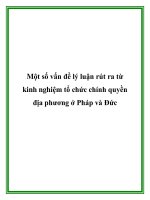 Một số vấn đề lý luận rút ra từ kinh nghiệm tổ chức chính quyền địa phương ở Pháp và Đức pdf