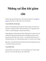 Những sai lầm khi giảm cân doc