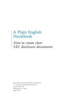 A Plain English Handbook How to create clear SEC disclosure documents pdf