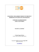 ENLISTING THE ARMED FORCES TO PROTECT REPRODUCTIVE HEALTH AND RIGHTS: LESSONS LEARNED FROM NINE COUNTRIES ppt