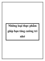 Những loại thực phẩm giúp bạn tăng cường trí nhớ pot