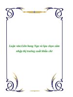 luận văn liên bang nga và lựa chọn xâm nhập thị trường xuất khẩu chè