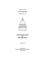 REPORT TO THE UTAH LEGISLATURE Number 2011-03: A Performance Audit Of Utah State Parks pptx