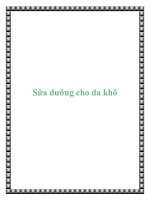 Sữa dưỡng cho da khô ppt