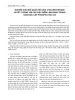 Nghiên cứu mối quan hệ giữa Cholinesterase huyết tương với các đặc điểm lâm sàng trong ngộ độc cấp Phospho hữu cơ doc