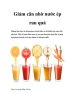 Giảm cân nhờ nước ép rau quả pptx