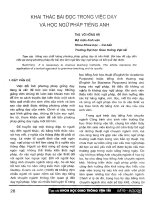 Báo cáo khoa học: Khai thác bài đọc trong việc dạy và học ngữ pháp tiếng Anh ppt