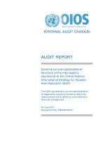 Governance and organizational structure of the inter-agency secretariat to the United Nations International Strategy for Disaster Risk Reduction (ISDR) pot