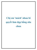 Chị em ''''mách'''' nhau bí quyết làm đẹp bằng sữa chua pdf