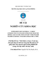 Giới thiệu sơ lược về văn học Anh giai đoạn từ thời kỳ trung đại đến thế kỷ 19 giúp sinh viên chuyên ngữ trường ĐHDLHP trong viêc học môn văn học Anh