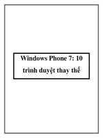 Windows Phone 7: 10 trình duyệt thay thế docx