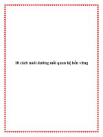 10 cách nuôi dưỡng mối quan hệ bền vững doc