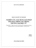 Nghiên cứu một số vấn đề kỹ thuật, công nghệ chủ yếu trong thương mại điện tử và triển khai thử nghiệm (sản phẩm 2) pdf