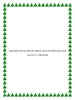 NHẬN DIỆN SƠN MÀI TRUYỀN THỐNG VIỆT NAM TRONG BỐI CẢNH GIAO LƯU VÀ HỘI NHẬP ppt