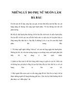NHỮNG LÝ DO PHỤ NỮ MUỐN LÀM BÀ BẦU docx
