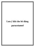 Lưu ý khi cho bé dùng paracetamol doc