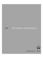 INFINITI 2003 WARRANTY INFORMATION HƯỚNG dẫn bảo HÀNH