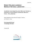 ALDEHYDE AND OTHER VOLATILE ORGANIC CHEMICAL EMISSIONS IN FOUR FEMA TEMPORARY HOUSING UNITS – FINAL REPORT pdf