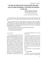 Kết quả xác định độ nhạy cảm với kháng sinh (Mic) của các chủng Salmonella Typhi phân lập ở Đăklăk từ 1996 - 1998 doc