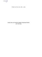 FAIR AND ACCURATE CREDIT TRANSACTIONS ACT OF 2003 pdf