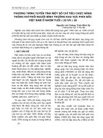 Phương trình tuyến tính một số chỉ tiêu chức năng thông khí phổi người bình thường khu vực phía Bắc Việt Nam ở nhóm tuổi ≤ 25 và ≥ 26 docx