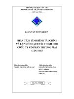 phân tích tình hình tài chính và lập kế hoạch tài chính cho công ty cổ phần thương mại cần thơ